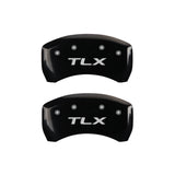 MGP 4 Caliper Covers Engraved Front Acura Engraved Rear TLX Black finish silver ch - 39018STLXBK