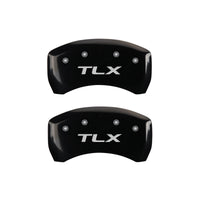 MGP 4 Caliper Covers Engraved Front Acura Engraved Rear TLX Black finish silver ch - 39018STLXBK
