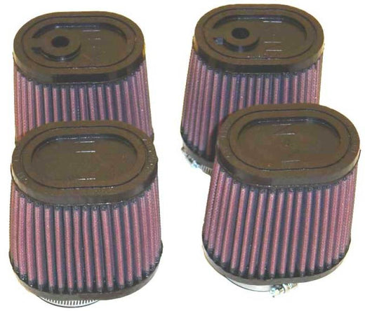 K&N Universal Rubber Oval Tprd Filter 2.125in Flg ID/3.5in TOSL/2.5in TOSW/4in BOSL/3in BOSW/4in H - RU-2989