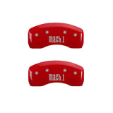 MGP 4 Caliper Covers Engraved Front & Rear Mach 1 Red finish silver ch - 10017SMCHRD