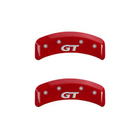 MGP 4 Caliper Covers Engraved Front Mustang Engraved Rear SN95/GT Red finish silver ch - 10095SMG1RD