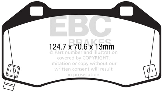 EBC 2017+ Fiat 124 Spider 1.4L Turbo Abarth Yellowstuff Front Brake Pads - DP42286R