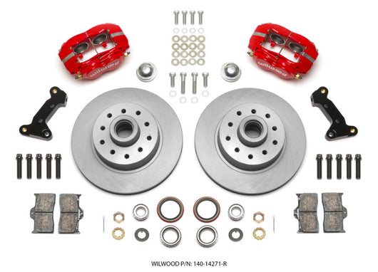 Wilwood Forged Dynalite Front Kit 11.03in 1 PC Rotor&Hub - Red 74-80 Pinto Disc Spindle only - 140-14271-R