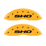 MGP 4 Caliper Covers Engraved Front & Rear SHO Yellow finish black ch - 10128SSHOYL