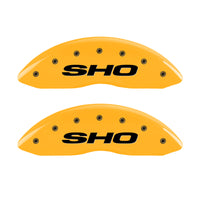 MGP 4 Caliper Covers Engraved Front & Rear SHO Yellow finish black ch - 10222SSHOYL
