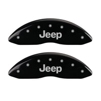 MGP Front set 2 Caliper Covers Engraved Front JEEP Black finish silver ch - 42011FJEPBK