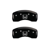 MGP 4 Caliper Covers Engraved Front Honda Engraved Rear H Logo Black finish silver ch - 20213SHOHBK