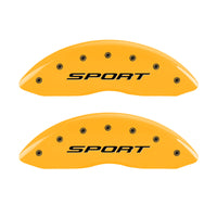MGP 4 Caliper Covers Engraved Front & Rear 2015/Sport Yellow Finish Black Char 2017 Ford Fusion - 10244SSPTYL