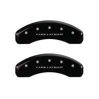 MGP 4 Caliper Covers Engraved Front & Rear Block/Challenger Black finish silver ch - 12088SCLBBK