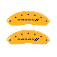 MGP 4 Caliper Covers Engraved Front & Rear With stripes/Dodge Yellow finish black ch - 12200SDD3YL