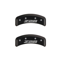 MGP 4 Caliper Covers Engraved Front Gen 4/Camaro Engraved Rear Gen 4/Z28 Red finish silver ch - 14026SZ84RD