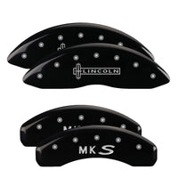 MGP 4 Caliper Covers Engraved Front Lincoln Engraved Rear MKS Black finish silver ch - 36014SLCSBK