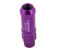 NRG 700 Series M12 X 1.25 Steel Lug Nut w/Dust Cap Cover Set 21 Pc w/Locks & Lock Socket - Purple - LN-LS710PP-21