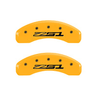 MGP 4 Caliper Covers Engraved Front Corvette C7 Engraved Rear Z51/2015 Yellow finish black ch - 13084SZ51YL
