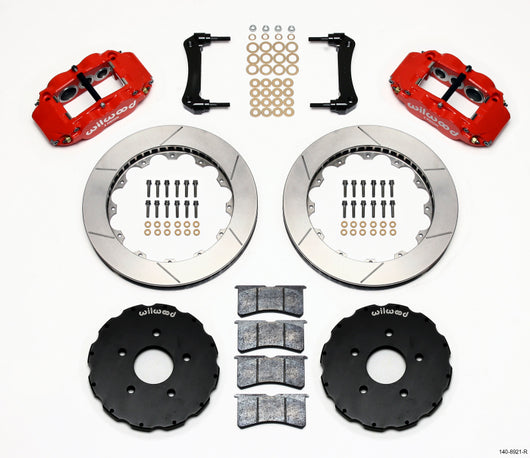 Wilwood Narrow Superlite 6R Front Hat Kit 13.06in Red 2005-up Corvette C6 - 140-8921-R