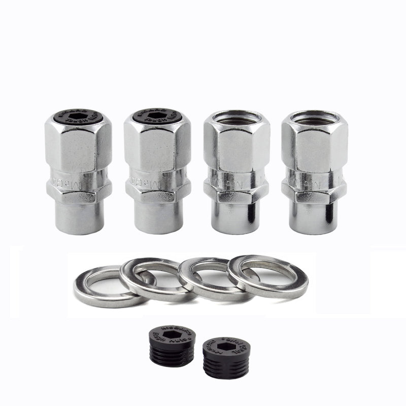 McGard Hex Lug Nut (Drag Racing Short Shank) 1/2-20 / 13/16 Hex / 1.6in. Length (4-Pack) - Chrome - 60127