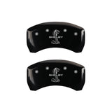 MGP 4 Caliper Covers Engraved Front Shelby Engraved Rear Tiffany Snake Black finish silver ch - 10198SSBYBK