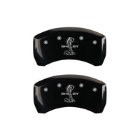 MGP 4 Caliper Covers Engraved Front Shelby Engraved Rear Tiffany Snake Black finish silver ch - 10198SSBYBK