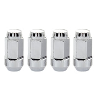 McGard Hex Lug Nut (Cone Seat Bulge Style) M14X1.5 / 22mm Hex / 1.945in. Length (4-Pack) - Chrome - 64033