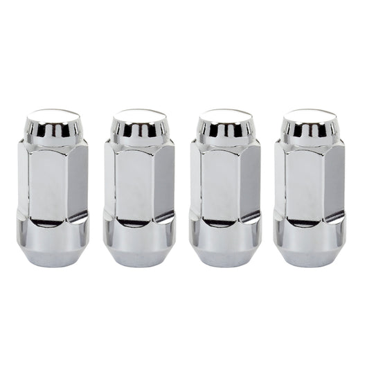McGard Hex Lug Nut (Cone Seat Bulge Style) M14X1.5 / 22mm Hex / 1.945in. Length (4-Pack) - Chrome - 64033