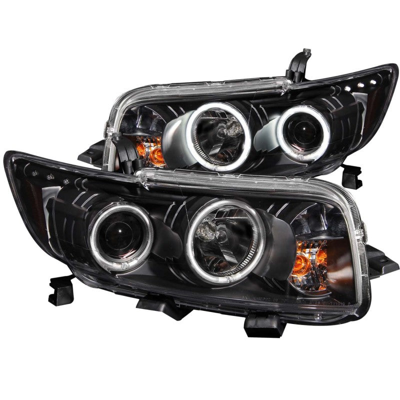 ANZO 2008-2010 Scion Xb Projector Headlights w/ Halo Black - 121280