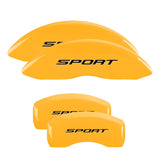 MGP 4 Caliper Covers Engraved Front & Rear No Bolts/Sport 2015 Yellow finish black ch - 10241SSP2YL