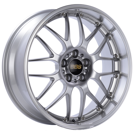 BBS RS-GT 18x8.5 5x120 ET15 Diamond Silver Center Diamond Cut Lip Wheel -82mm PFS/Clip Required - RS911HDSPK