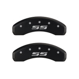 MGP 4 Caliper Covers Engraved Front & Rear Silverado style/SS Red finish silver ch - 14002SSS3RD