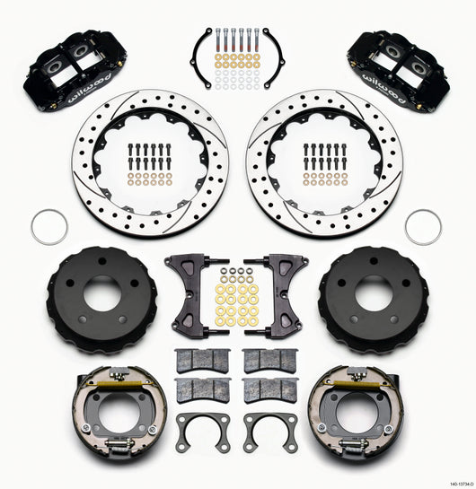Wilwood Narrow Superlite 4R Rear P-Brk Kit 12.88in Drilled Big Ford 2.00in Off Bronco 5 x 5.50 - 140-13734-D