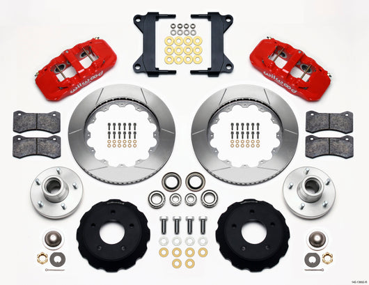 Wilwood AERO6 Front Hub Kit 14.00-Red Chevy C-10 60-87 CPP Drop Spindle - 140-13692-R