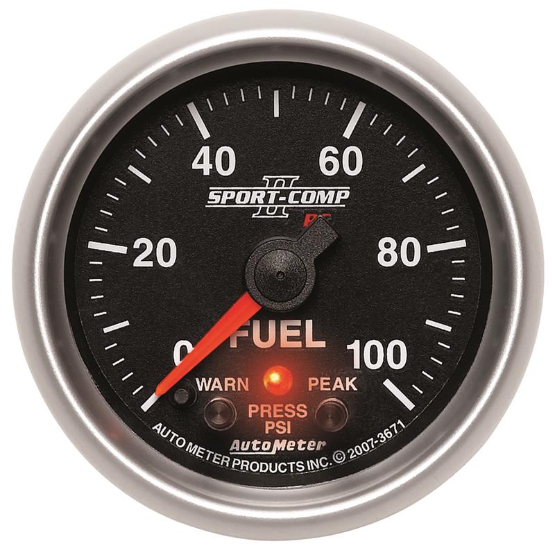 Autometer Sport-Comp II 52mm 0-100 PSI Fuel Pressure Gauge - 3671