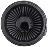 K&N Universal Rubber Filter Round Tapered 6in Flange ID x 7.5in Base OD x 5.25in Top OD x 6in Height - RU-3102HBK