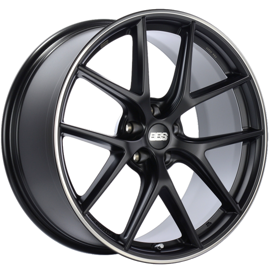 BBS CI-R 20x10 5x112 ET45 Satin Black Polished Rim Protector Wheel -82mm PFS/Clip Required - CI0601BPO