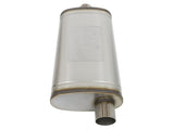 aFe MACHForce XP SS Muffler 3in Center Inlet / 3in Offset Outlet 22in L x 11n W x 6in H Body - 49M00016