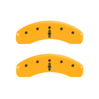 MGP 4 Caliper Covers Engraved Fr Lincoln Rr Star Logo Yellow Finish Blk Char 2002 Lincoln Blackwood - 36016SLC1YL
