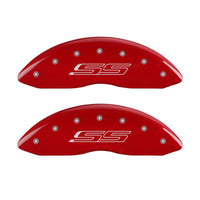 MGP 4 Caliper Covers Engraved Front & Rear Gen 5/SS Red finish silver ch - 14036SSS5RD