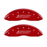 MGP 4 Caliper Covers Engraved Front & Rear Gen 5/SS Red finish silver ch - 14231SSS5RD