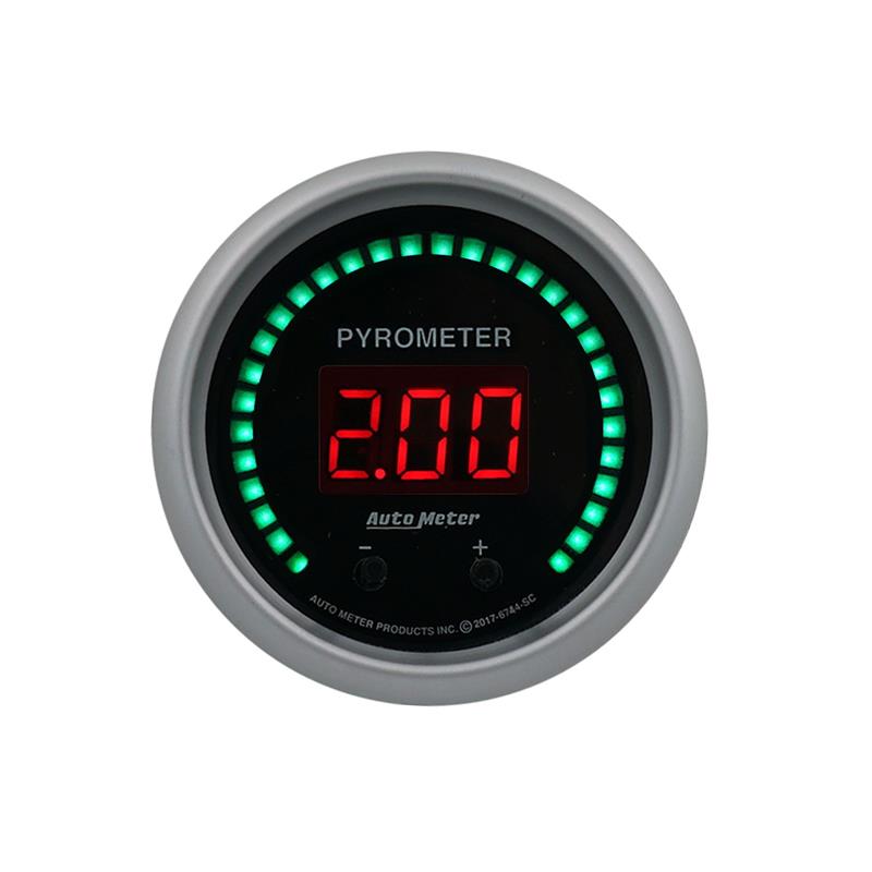 Autometer 52.4mm Black Two Channel 0-2000 Degree Pyrometer (EGT) Sport-Comp Elite Digital Gauge - 6744-SC