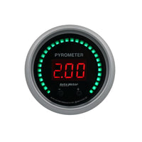 Autometer 52.4mm Black Two Channel 0-2000 Degree Pyrometer (EGT) Sport-Comp Elite Digital Gauge - 6744-SC
