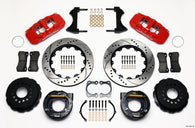 Wilwood AERO4 Rear P-Brake Kit 14.00in Drill Red Big Ford New Style 2.50in Offset - 140-10948-DR