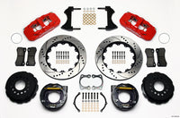 Wilwood AERO4 Rear P-Brake Kit 14.00in Drill Red Big Ford New Style 2.50in Offset - 140-10948-DR
