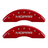 MGP 4 Caliper Covers Engraved Front & Rear MOPAR Red finish silver ch - 32002SMOPRD