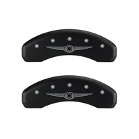 MGP 4 Caliper Covers Engraved Front & Rear Style 1/Chrysler Wing Red finish silver ch - 32002SCW1RD