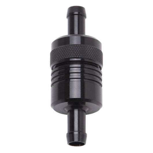 Edelbrock Fuel Filter Aluminum 3In X 01/ 1/8In 3/8In Inlet/Outlet Black - 8157