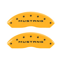 MGP 4 Caliper Covers Engraved Front Mustang Engraved Rear Bar & Pony Yellow finish black ch - 10198SMBPYL