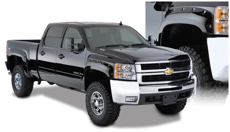 Bushwacker 07-13 Chevy Silverado 1500 Fleetside Cutout Style Flares 4pc 69.3in Bed - Black - 40950-02