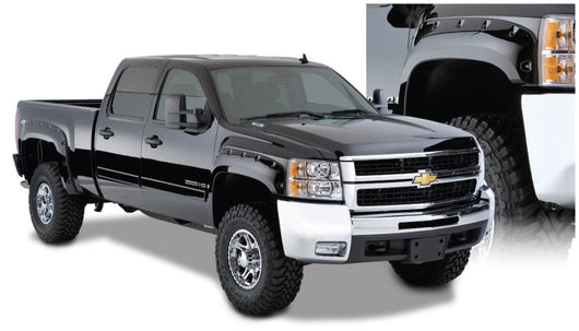 Bushwacker 07-13 Chevy Silverado 1500 Fleetside Cutout Style Flares 4pc 69.3in Bed - Black - 40950-02