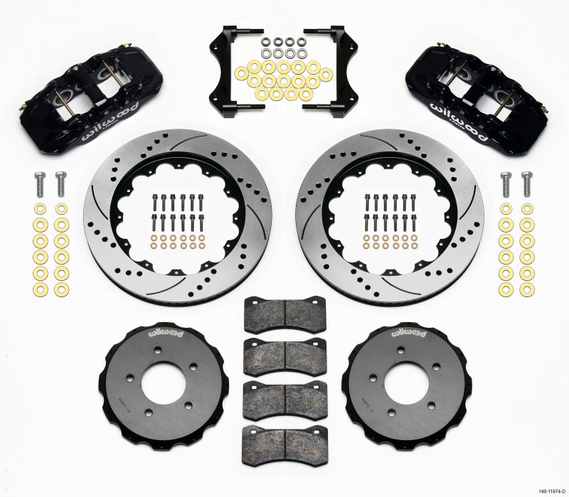 Wilwood AERO6 Front Hat Kit 14.00 Drilled 99-06 BMW E46 - 140-11974-D