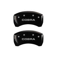 MGP Rear set 2 Caliper Covers Engraved Rear Cobra Black finish silver ch - 10010RCOBBK