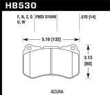 Hawk 07-08 Acura TL Type S Performance Ceramic Street Front Brake Pads - HB530Z.570